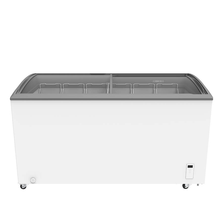 439/539L Curved Glass Top Display Freezer for Ice Cream & Gelato