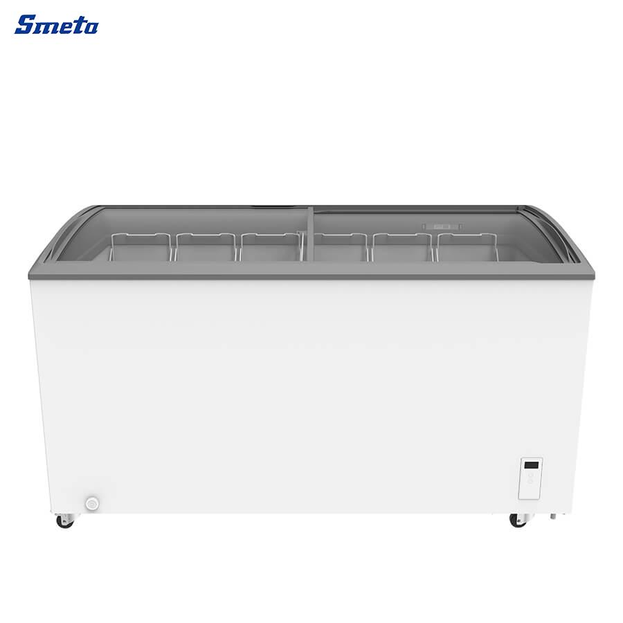439/539L Curved Glass Top Display Freezer for Ice Cream & Gelato
