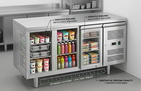 Compact Yet Spacious Storage | commercial undercounter freezer TMW-363WSME-D
