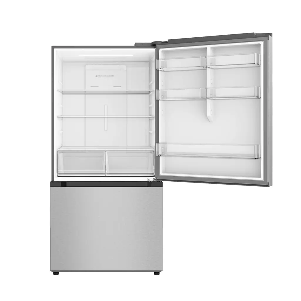 33 Inch Stainless Steel Bottom Freezer Refrigerator with Ice Maker