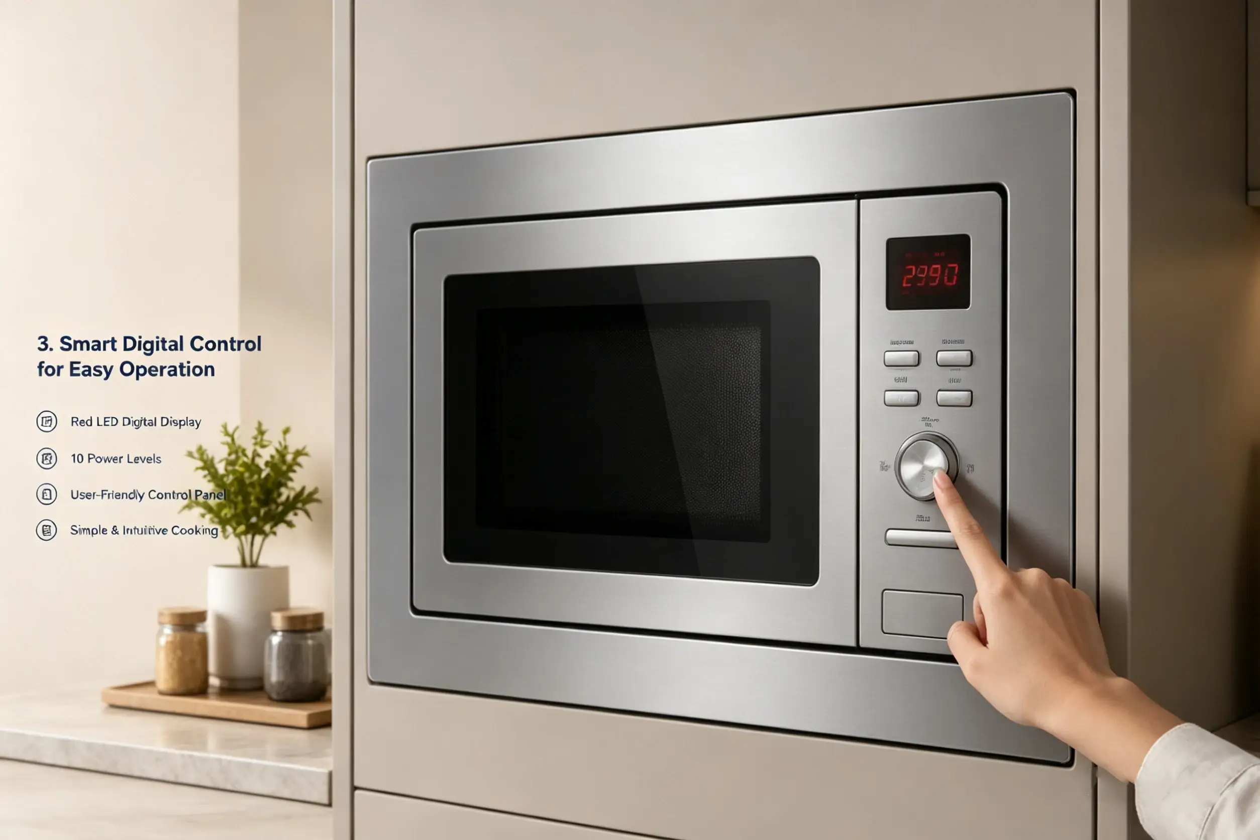 Grill Function Adds More Cooking Flexibility | Smeta stainless steel built in microwave