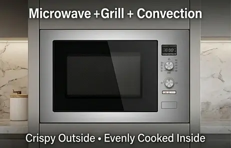 Convection and 1100W Grill | Smeta built in microwave oven TMB100-34LBMM(8S)
