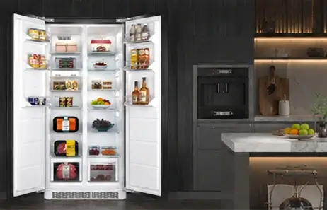 Modern Integrated Appearance for Kitchen Applications | Smtea side by side fridge freezer