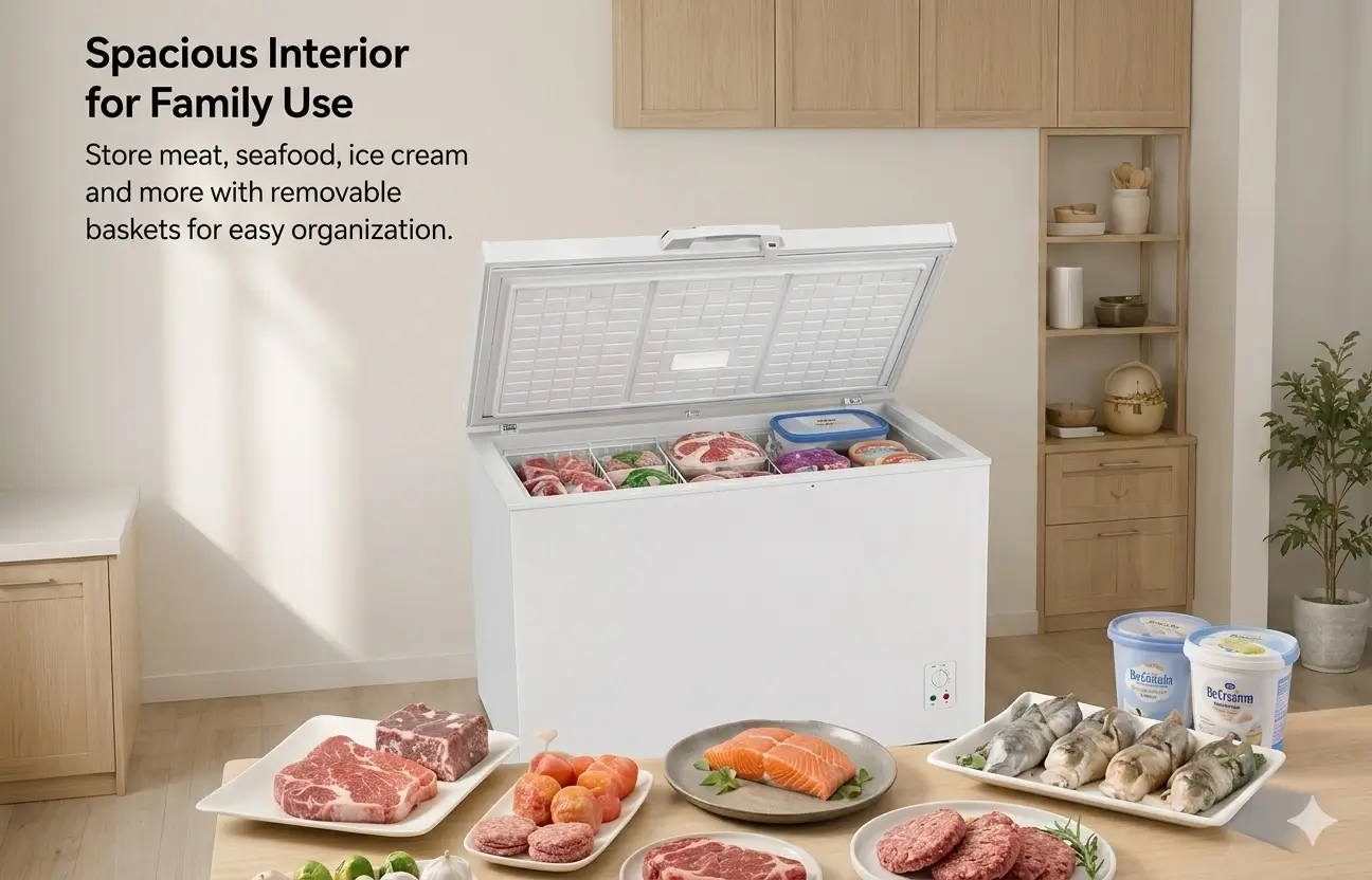Large Storage Space for Family | Smeta chest fridge freezer TSC-400W