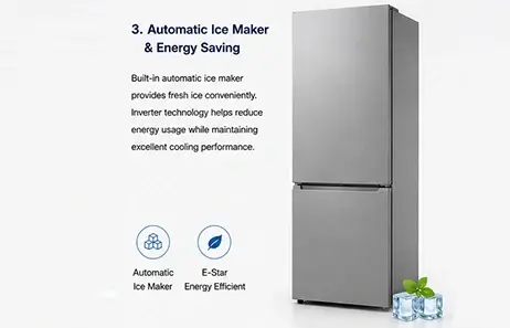 Automatic Ice Maker & Energy Saving | Smeta 18 cubic feet refrigerator