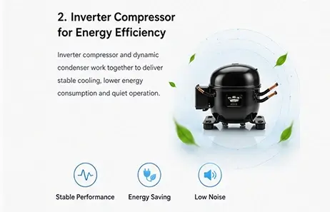Inverter Compressor for Energy Efficiency | Smeta 20cu ft refrigerator