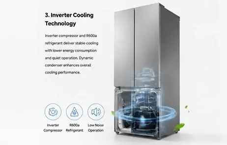 Inverter Cooling Technology | 3 door french door refrigerator