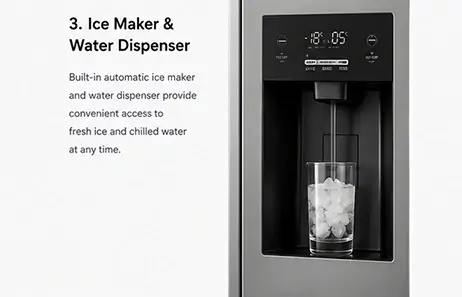 Maker Ice and Water-Dispenser | Smeta 20cu ft refrigerator