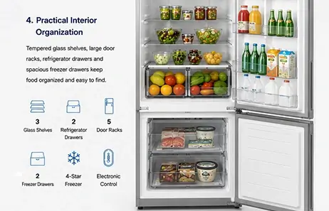 Practical Interior Organization | Smeta refrigerator 33 inch wide