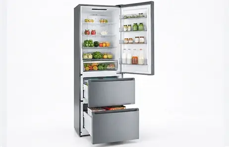 Smart Three-Door Storage with Two Bottom Freezer Drawers | bottom freezer refrigerator