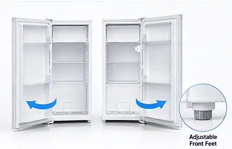 Reversible Door | Smeta small fridge for bedroom