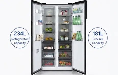 Well-Organized Storage | Smeta side by side refrigerator with freezer