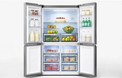 High Capacity Four Door Storage for Broad Product Assortments | Smeta fridge with ice maker and water dispenser