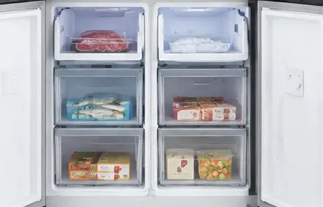 Optimized Storage with Dedicated Freezer Space | Smeta 4 door refrigerator freezer