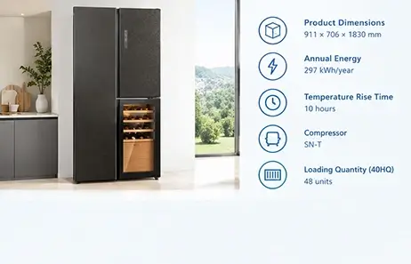 Well Designed Dimensions for Global Distribution | Smeta side by side door refrigerator
