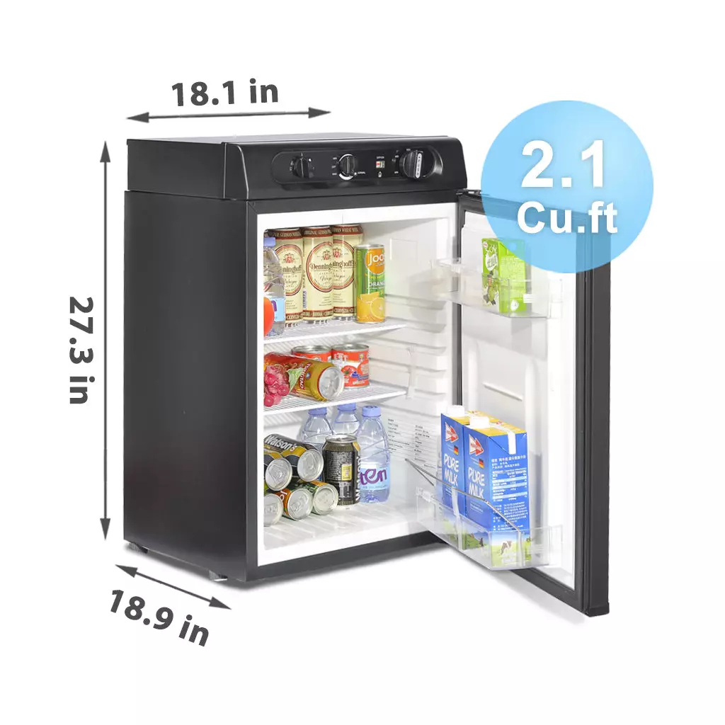 1.5/2.1 Cu.Ft. 3 Way Rv Refrigerator Propane Fridge