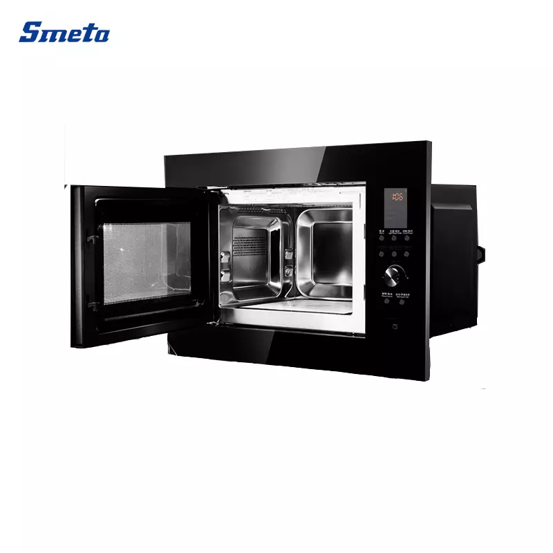 25/23 Litre Stainless Steel Interior Built In Microwave Black