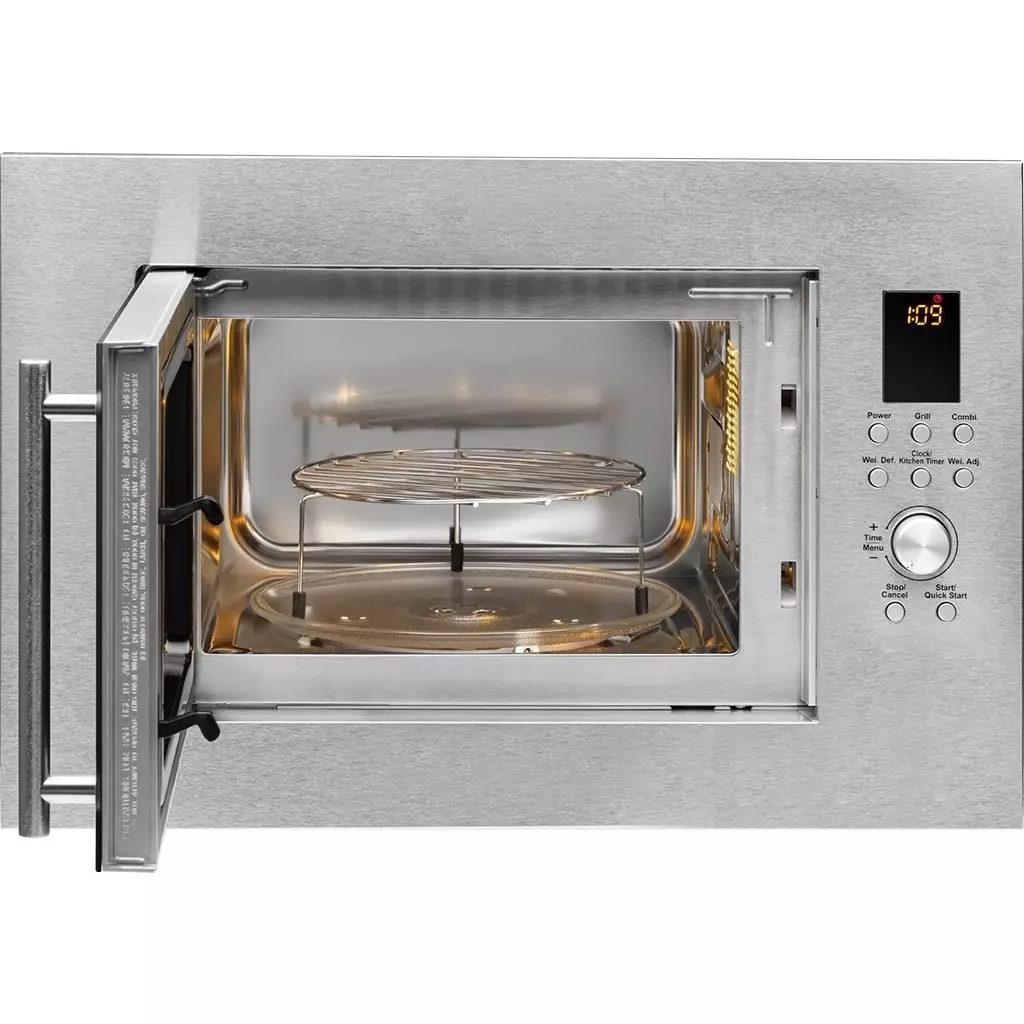 25/23 Litre Stainless Steel Interior Built In Microwave Black